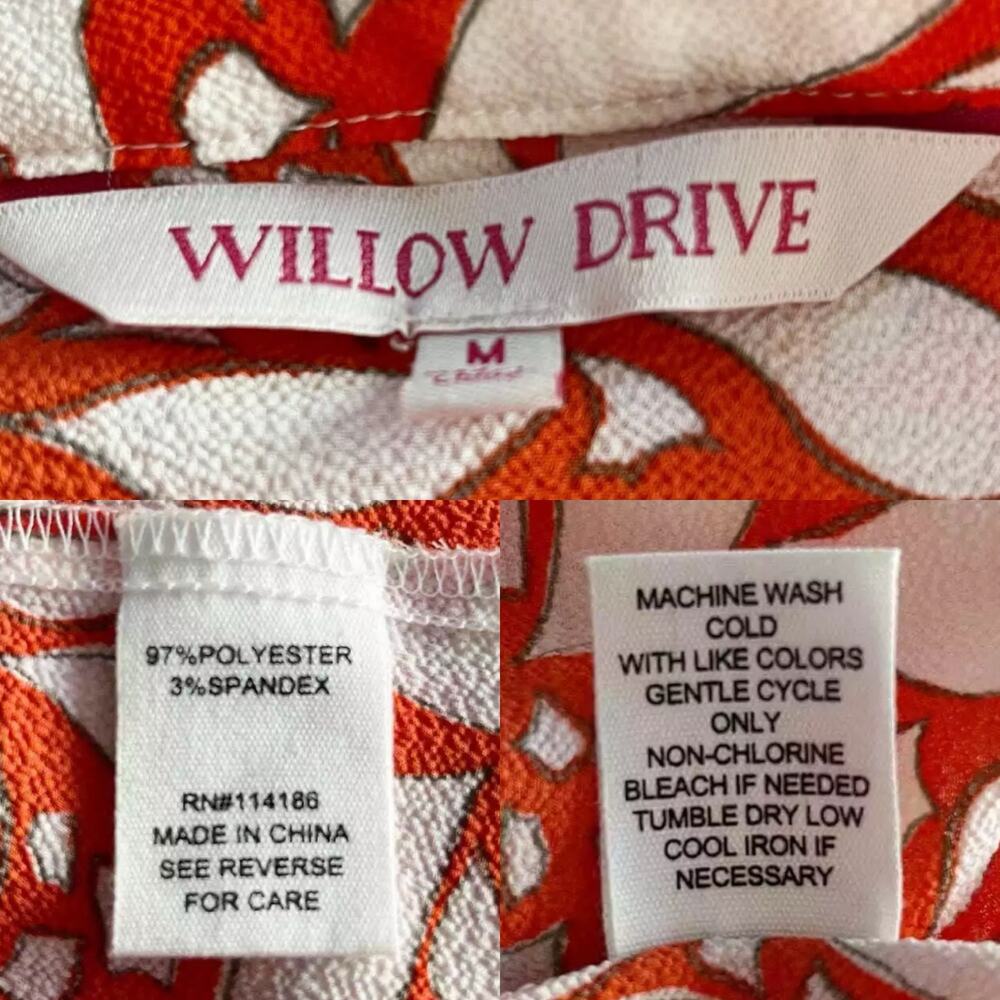 Willow Drive Printed Split-Neck Top Red Shatter L… - image 8